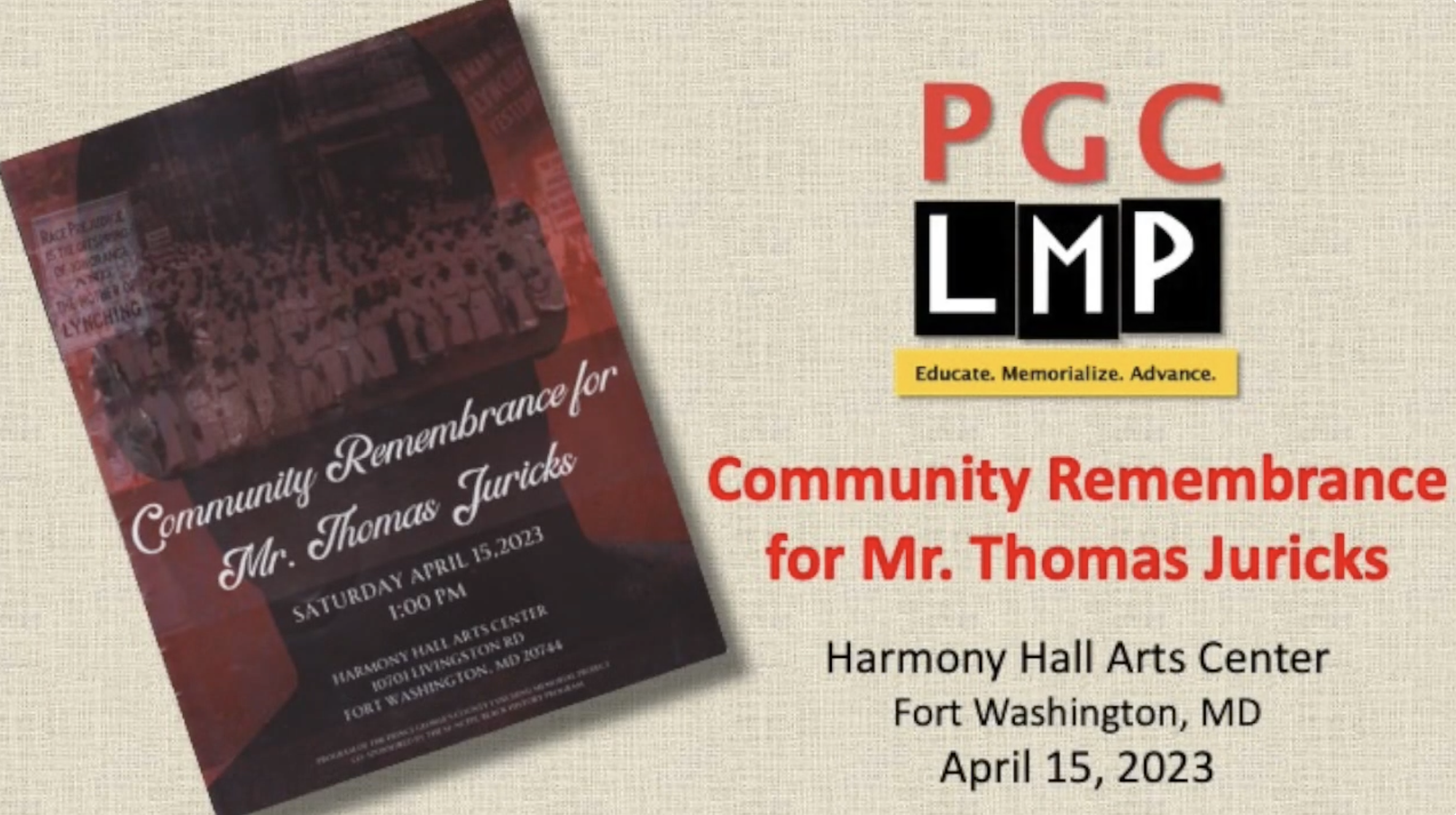 Thomas Juricks’s Remembrance Ceremony