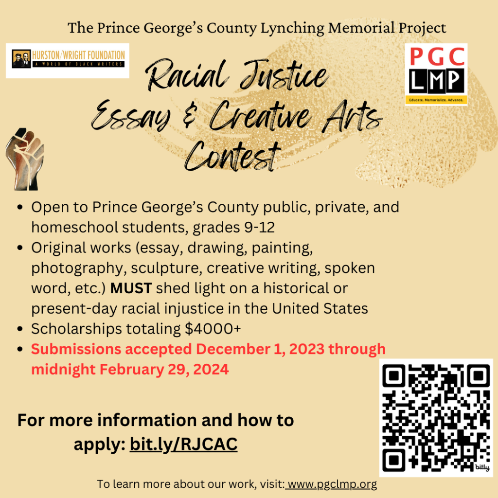 2024 PGCLMP Racial Justice Essay & Creative Arts Contest (ACCEPTING